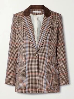 Veronica Beard - Destry Dickey Houndstooth Checked Tweed Blazer Sz 16